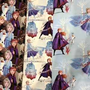 Disney Frozen fabric 3 pieces Elsa and Anna cotton woven material